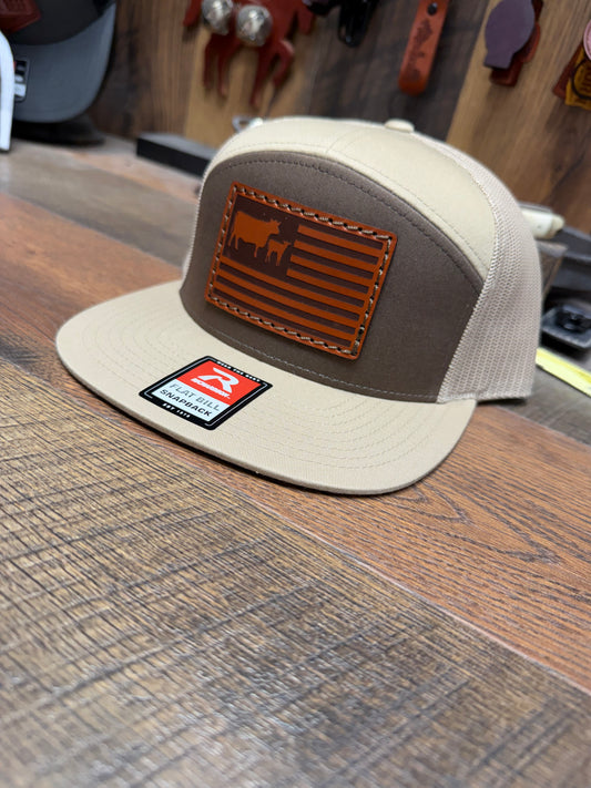 Cow Calf American Flag Hat